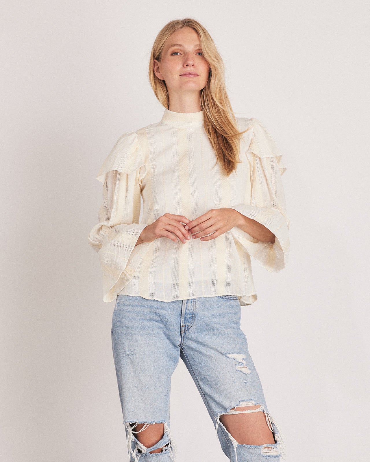 BARBERA BLOUSE IN BUTTERMILK