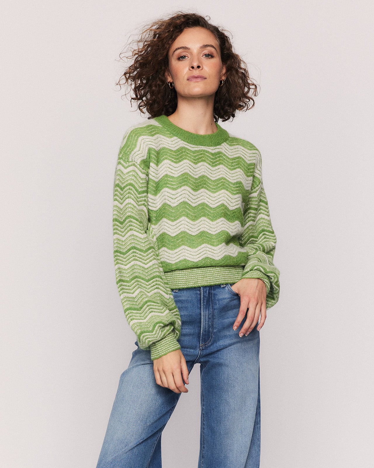 FAUNIE SWEATER IN PIQUANT GREEN