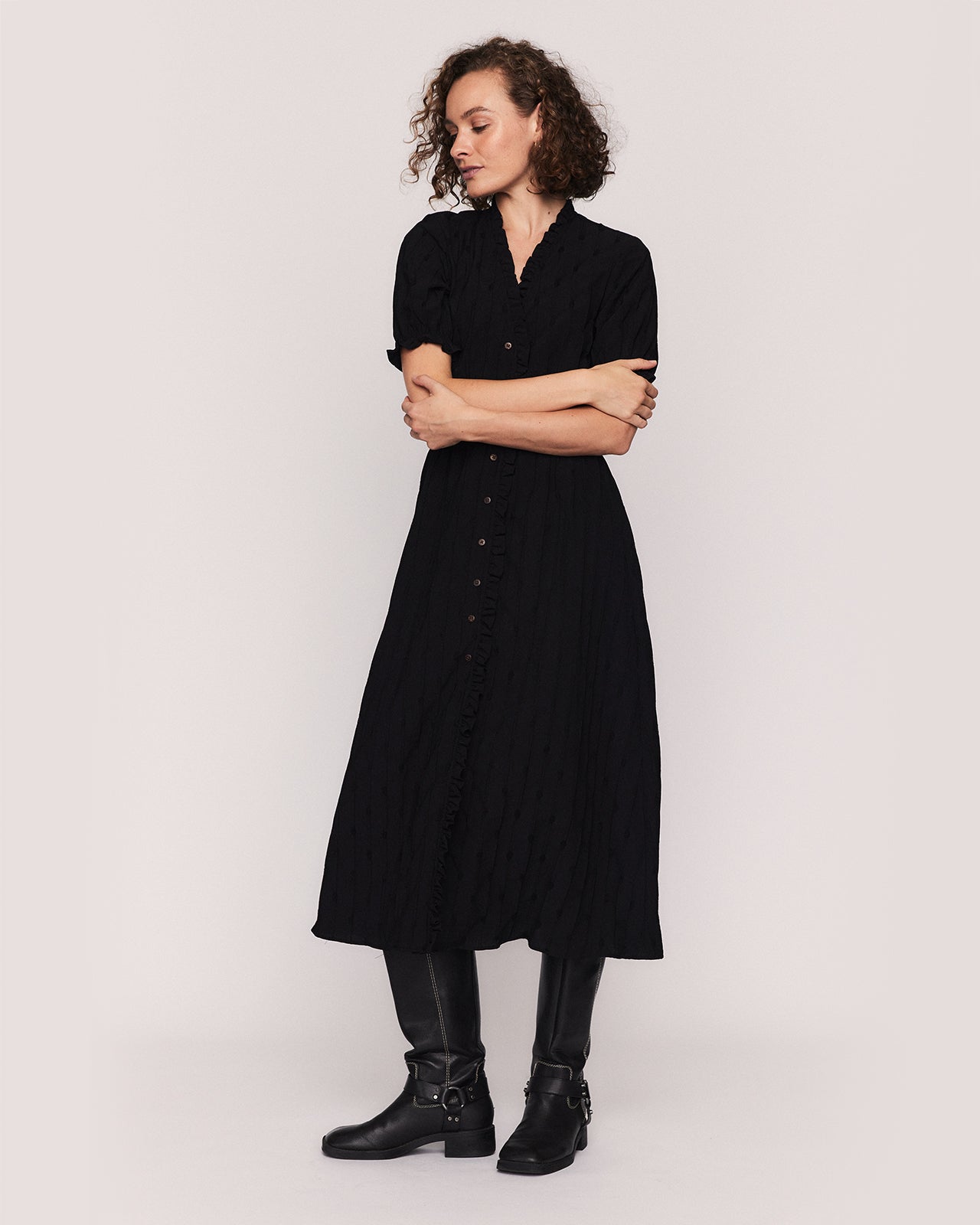 KAREN MIDI DRESS IN BLACK