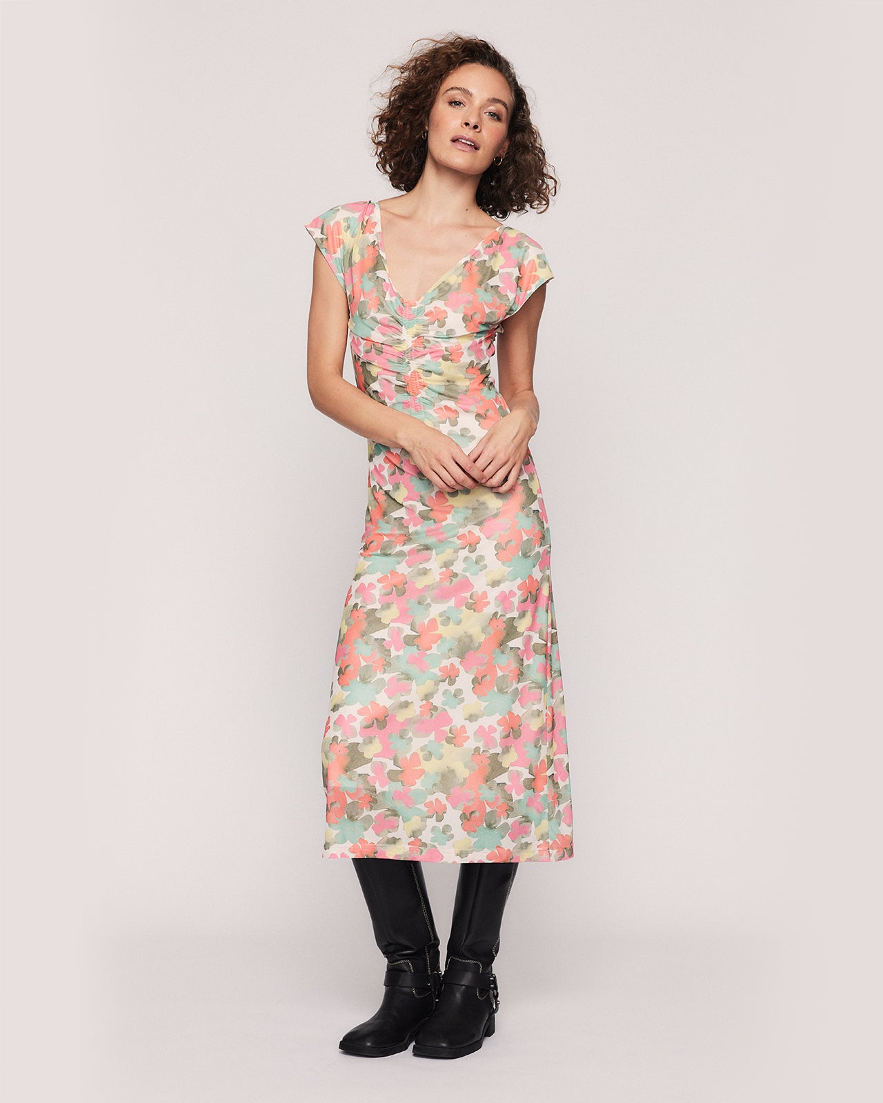 EMILIE MIDI DRESS IN FLOWER