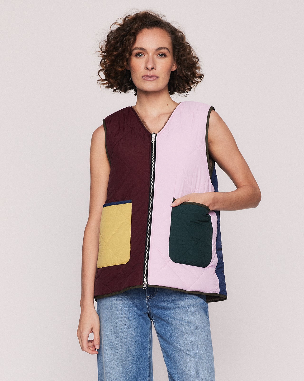 HARLOW QUILTED VEST IN MULTI