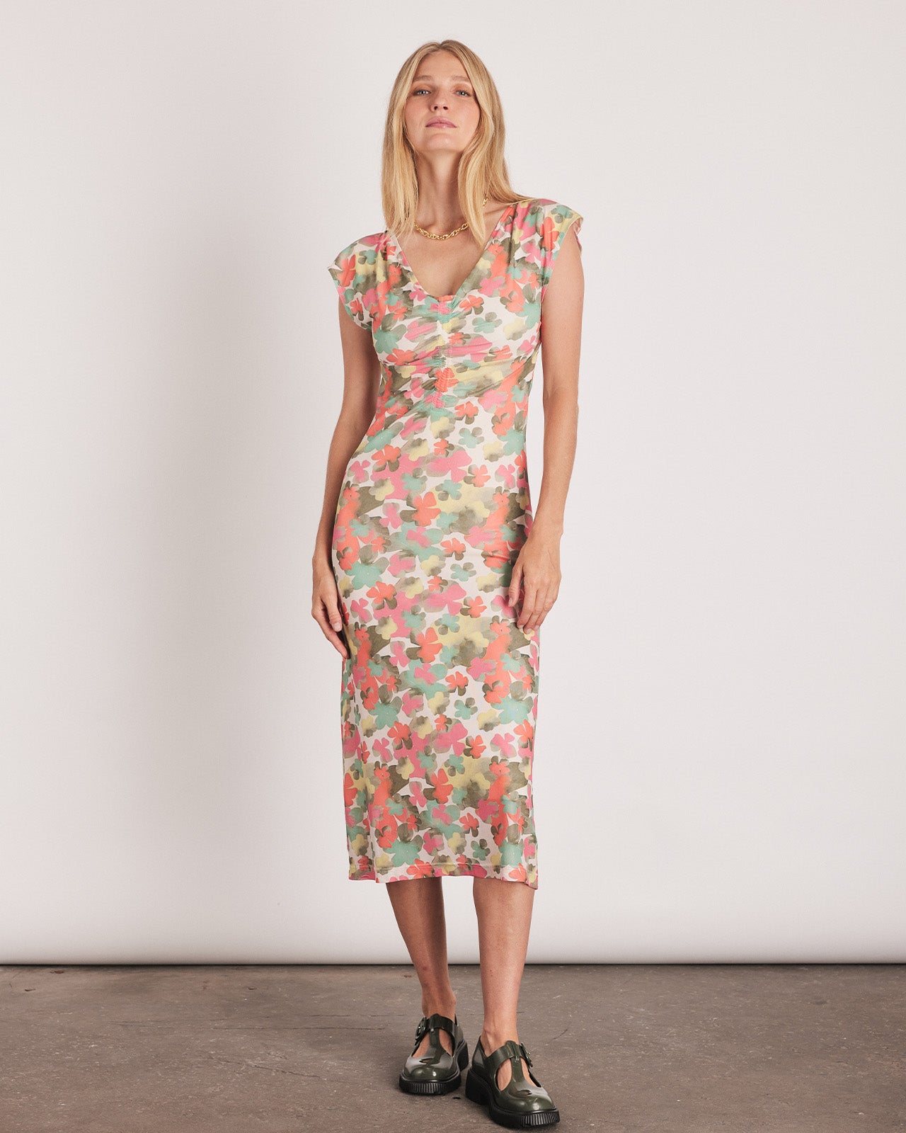 EMILIE MIDI DRESS IN FLOWER