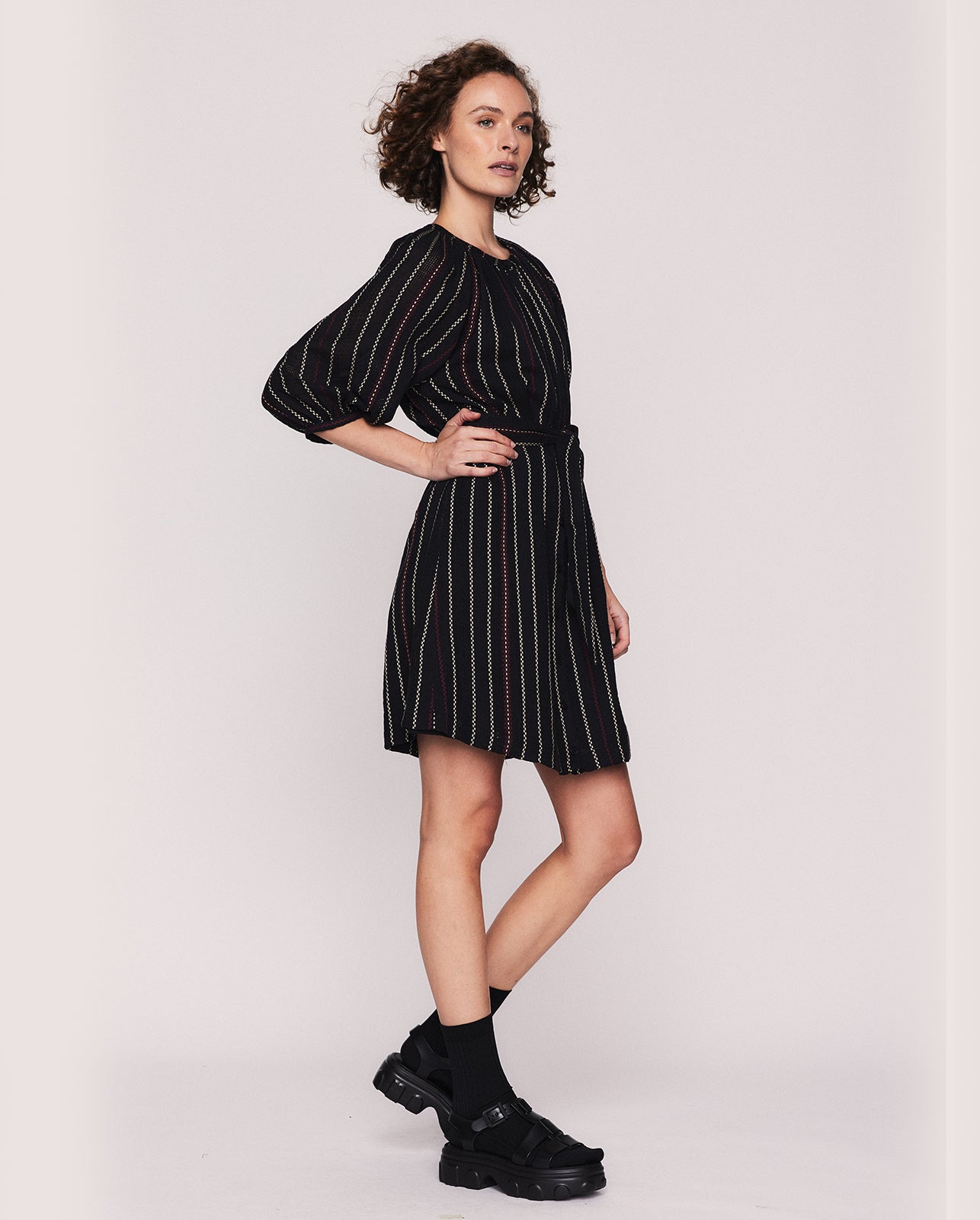 MAELLE MINI SHIRT DRESS IN BLACK