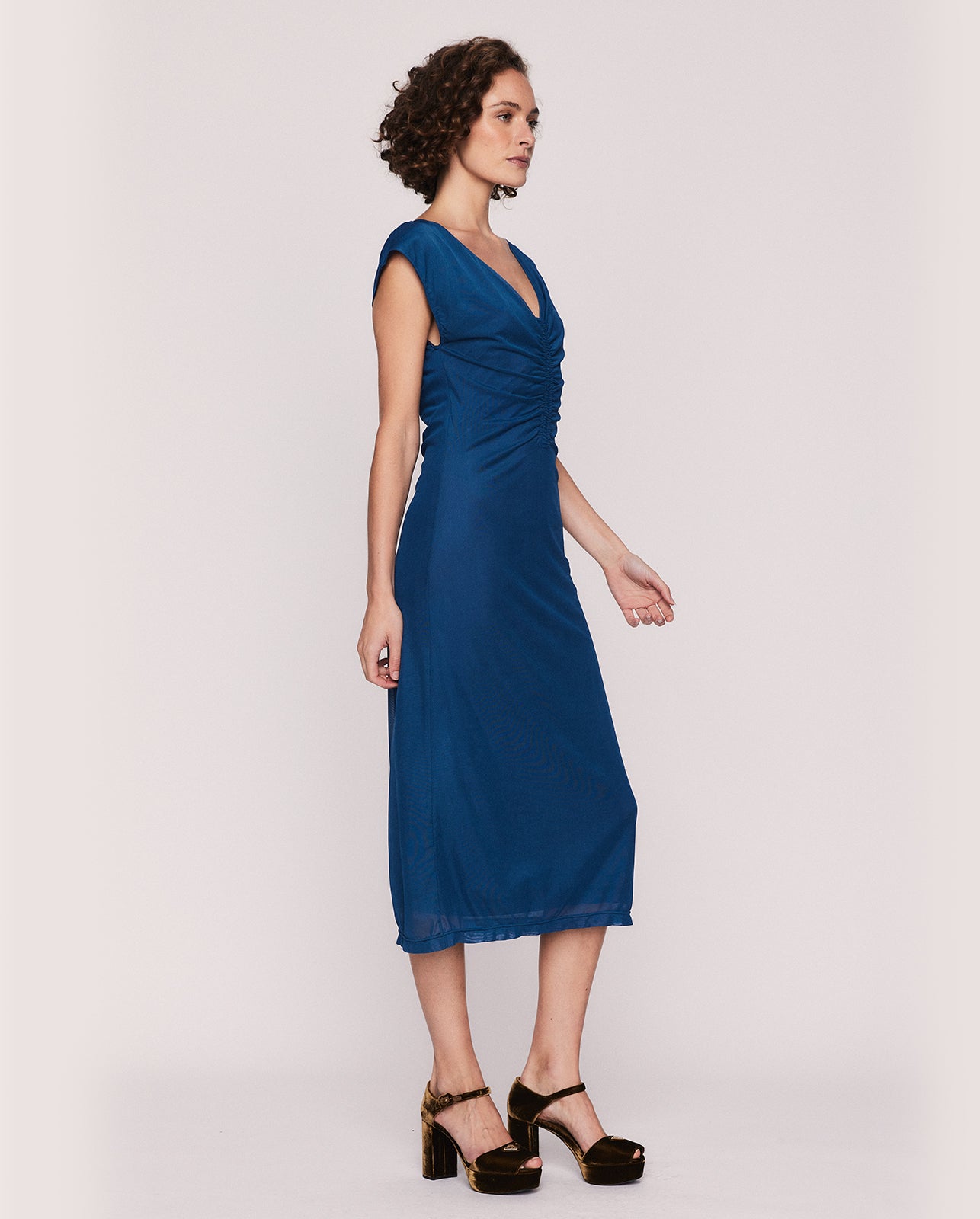 BLU MIDI DRESS IN BLUE
