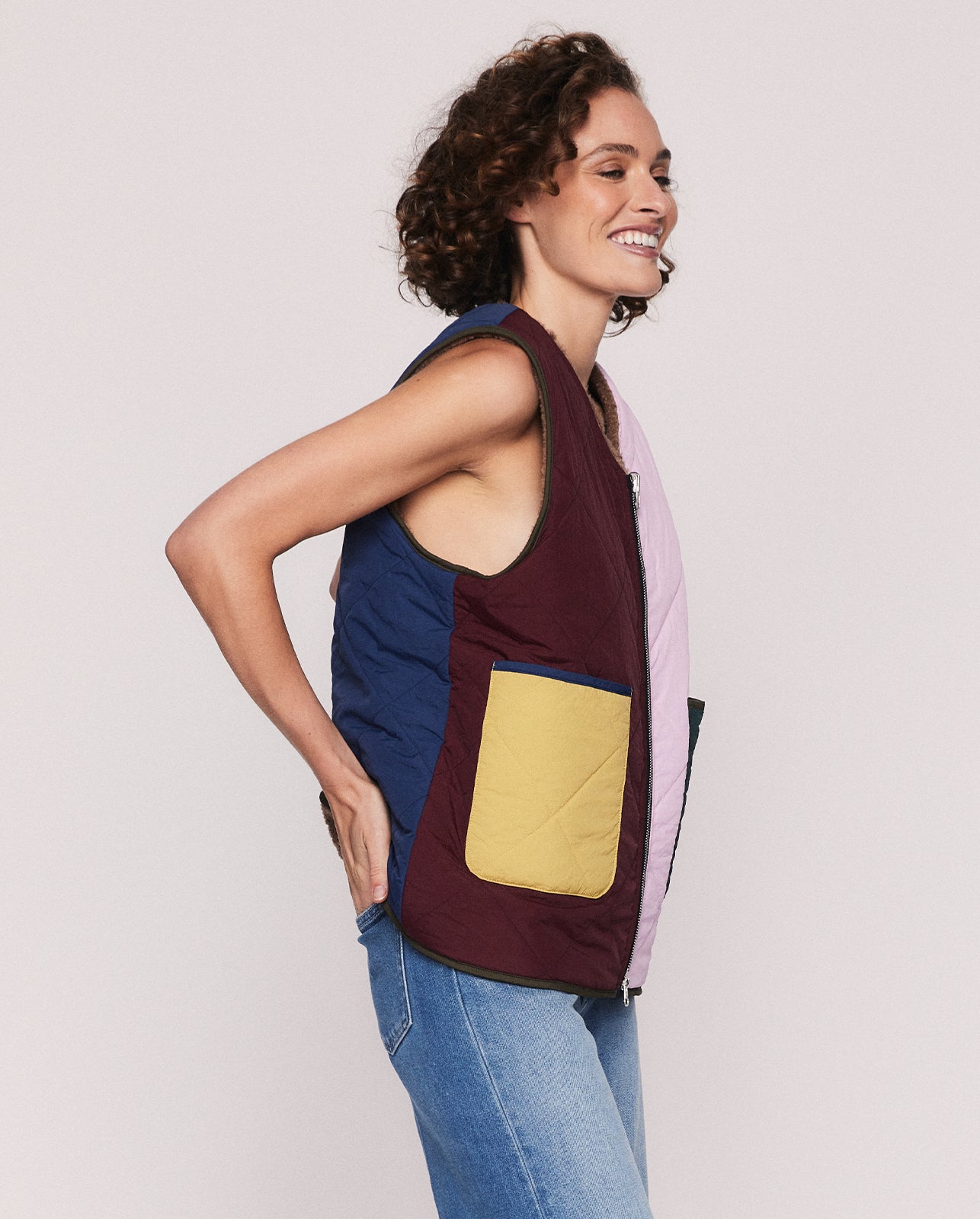 HARLOW QUILTED VEST IN MULTI