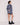 HANNAH CUFFED SHORTS IN BLUE STRIPE