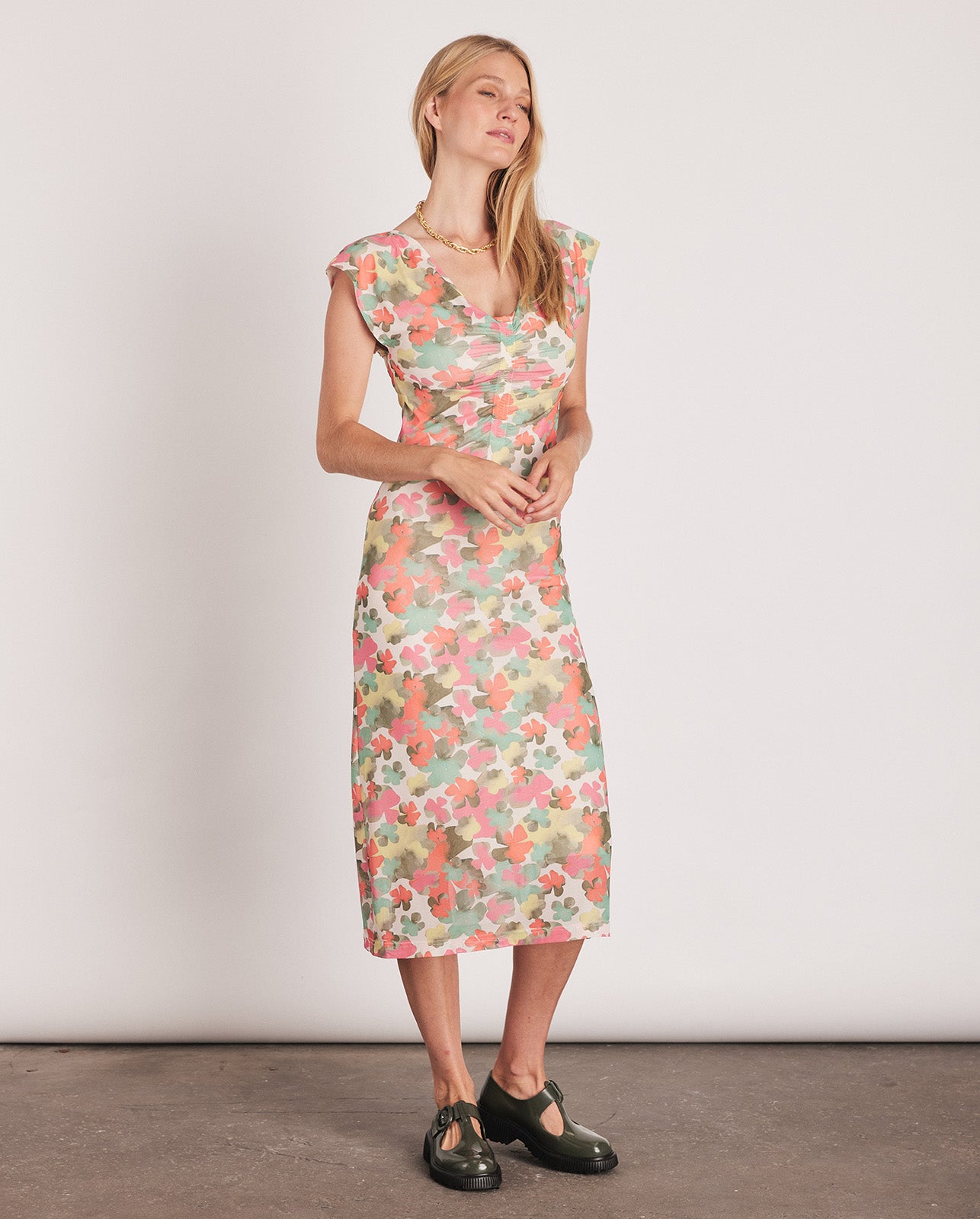 EMILIE MIDI DRESS IN FLOWER