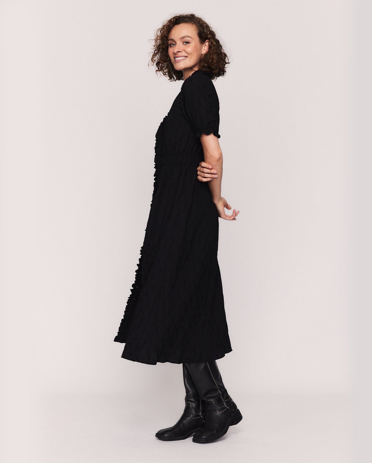 KAREN MIDI DRESS IN BLACK