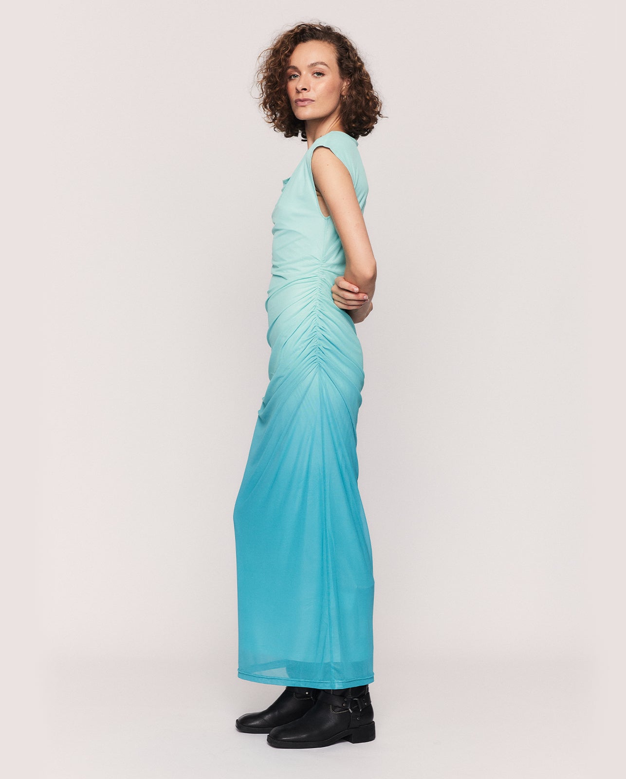 LIM DRESS IN AQUA SPLASH