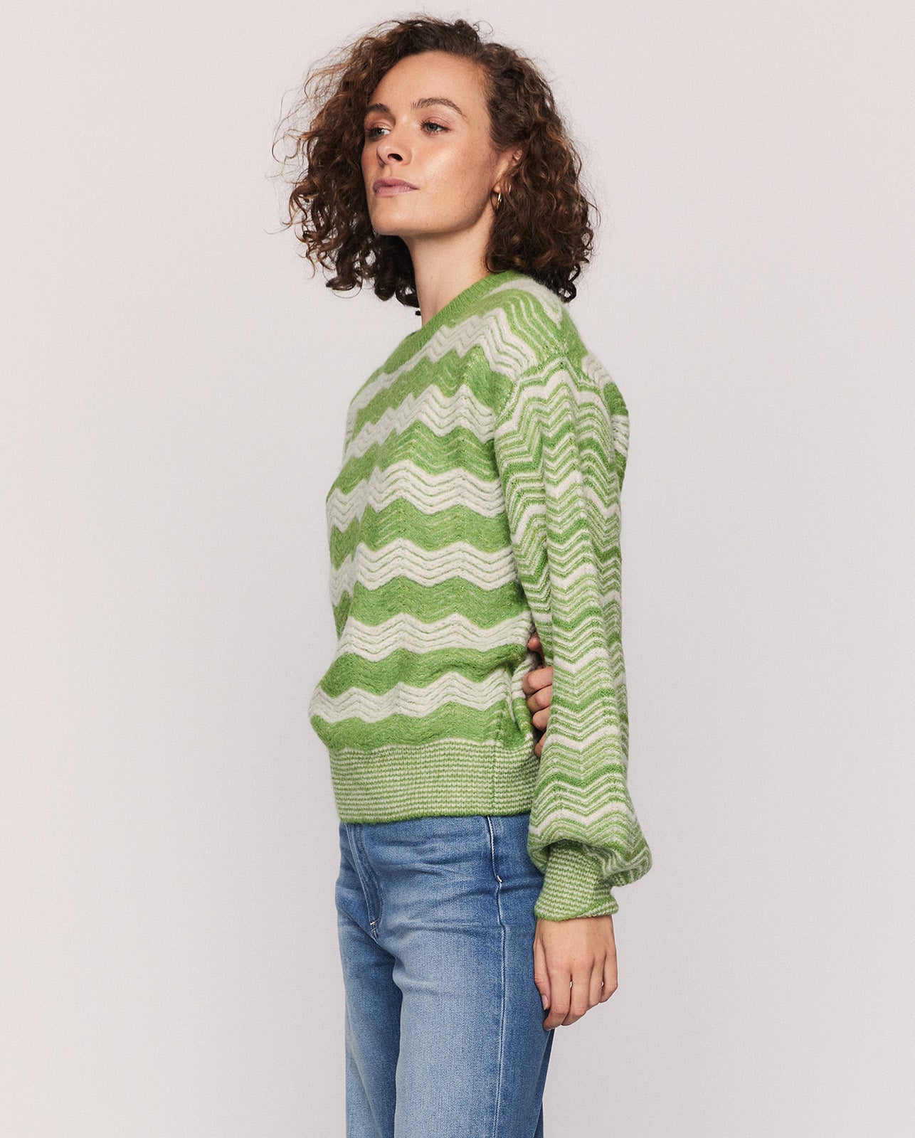 FAUNIE SWEATER IN PIQUANT GREEN