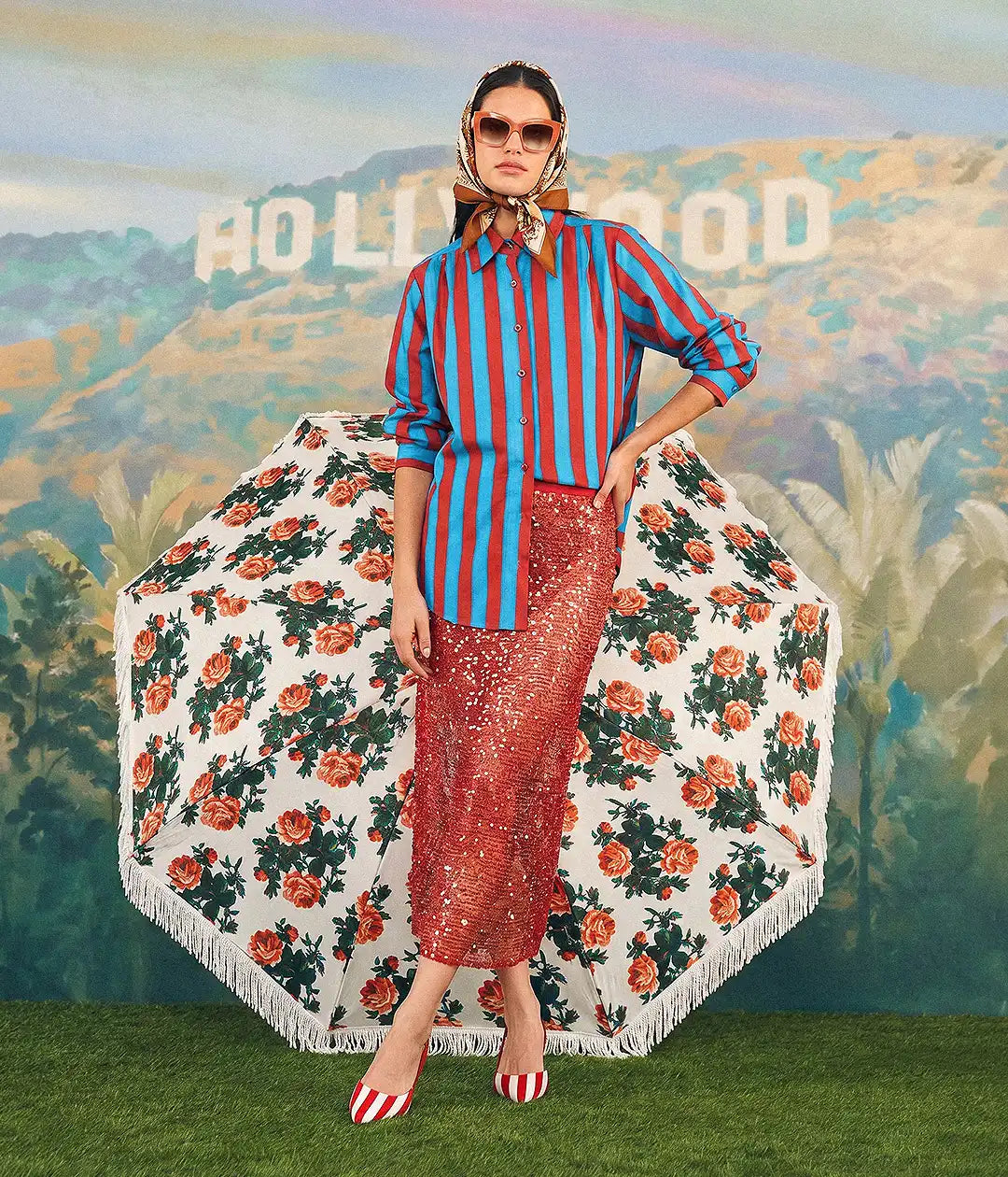 HANNAH BALLOON SLEEVE SHIRT IN BLUE STRIPE – SUMMERYCOPENHAGEN